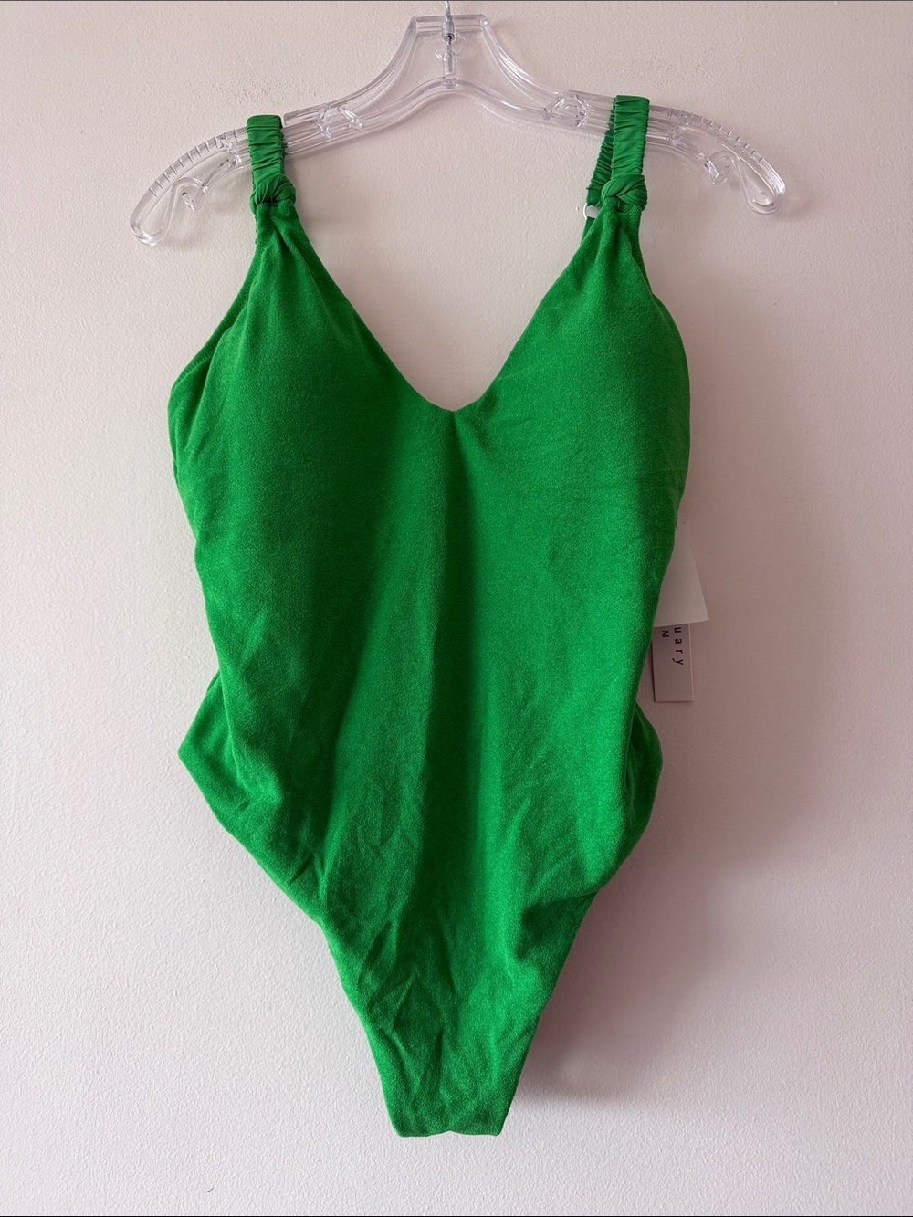 Sanctuary Splash Solids High Leg One Piece Swimsuit Kelly Green Terry Cloth L